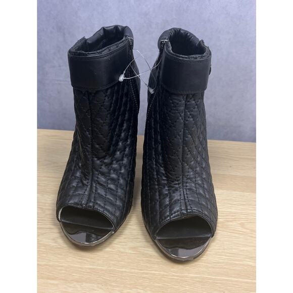 Kristin Cavallari Chinese Laundry Quilted Open Toe Leather Booties Size 9.5 - Picture 4 of 10